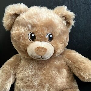 Build A Bear Brown Teddy Stuffed Plush Stitched Eyes Basic BAB Stuffie 16 in